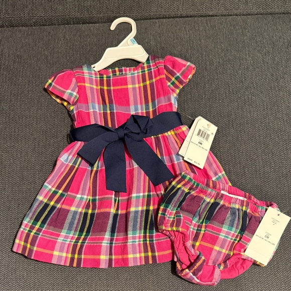 Polo Ralph Lauren Other - NWT Polo Ralph Lauren Baby Girl's Pink Plaid Dress Sz 6M